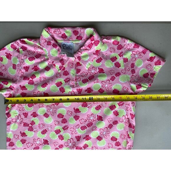 Lilly Pulitzer Shirt Girls Size XL 12-14 Kids Youth Top Vintage Green Pink Polo - Picture 6 of 8